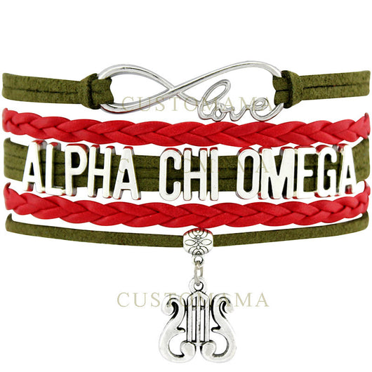 Infinity Love Alpha Chi Omega Bracelet - I Am Greek Life